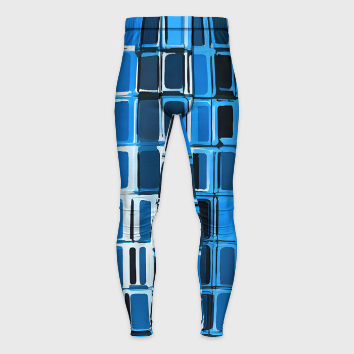 Мужские тайтсы 3D Синие прямоугольники фото