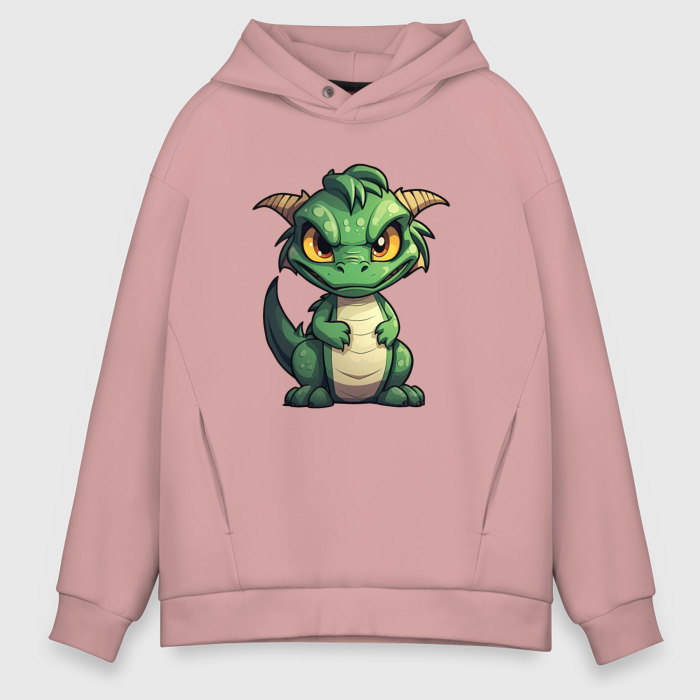 Мужское худи Oversize хлопок Дракон с  крыльями 2024 фото