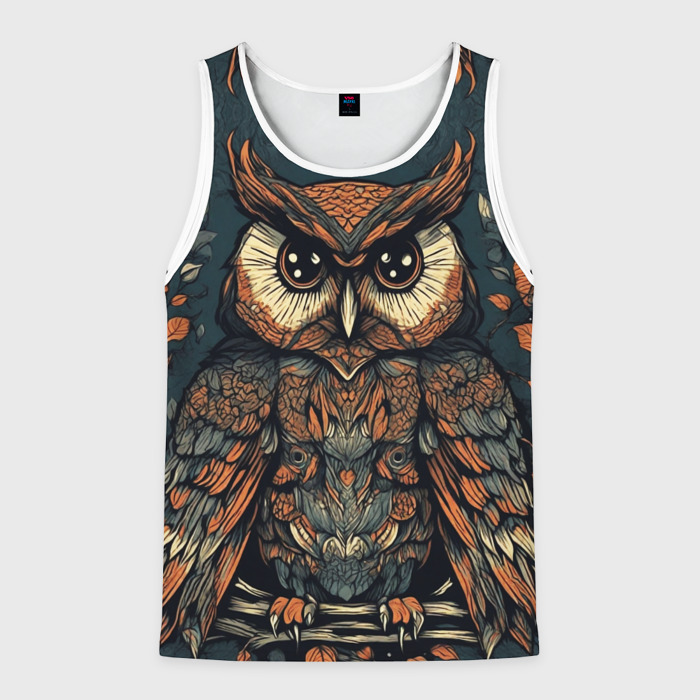 Мужская майка 3D Сова с узорами фото