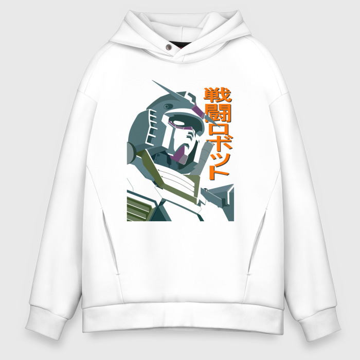 Мужское худи Oversize хлопок Боевой робот Gundam фото