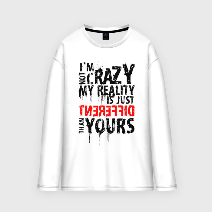 Мужской лонгслив oversize хлопок Я не сумасшедший фото
