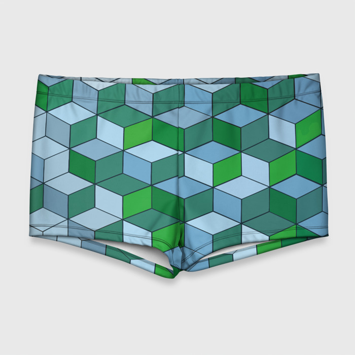 Мужские купальные плавки 3D Ромбовая симфония фото