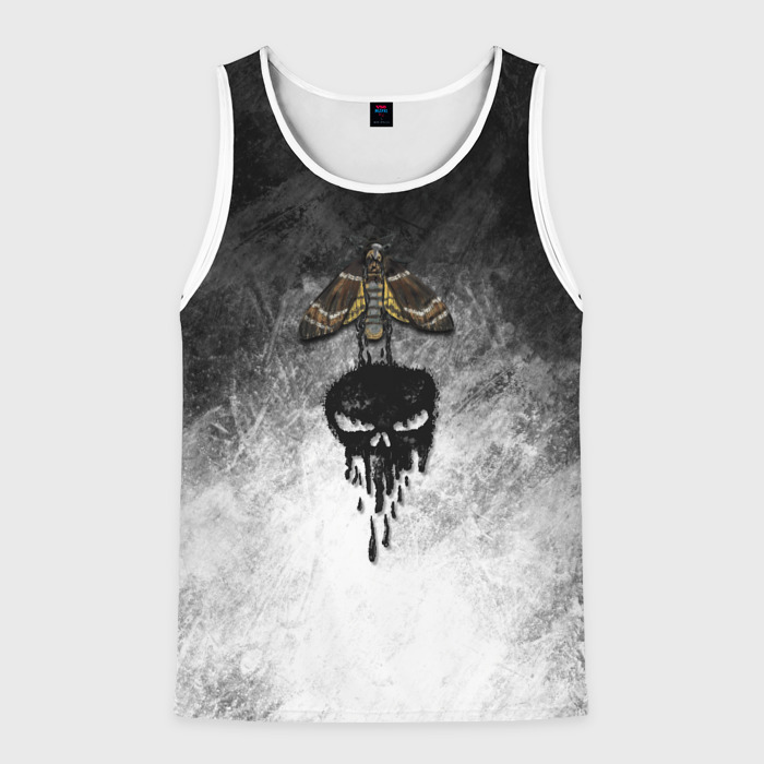 Мужская майка 3D Череп и мотылек фото