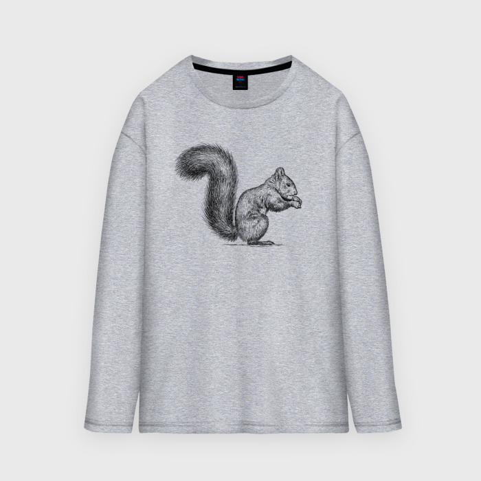 Мужской лонгслив oversize хлопок Белка с орехом фото