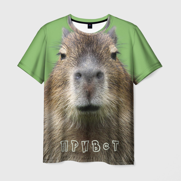 Мужская футболка 3D Капибара привет фото