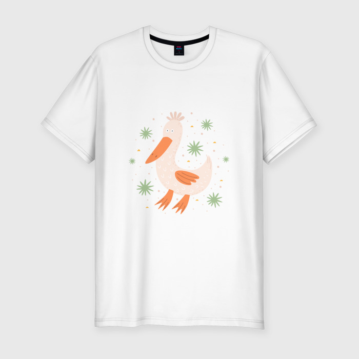 Мужская футболка хлопок Slim Гусь забавный фото
