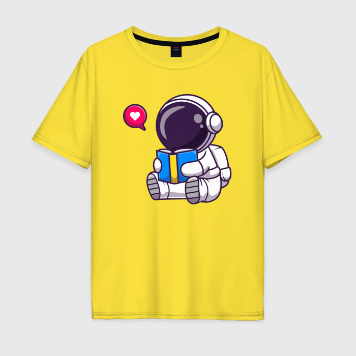 Мужская футболка хлопок Oversize Космонавт читает фото