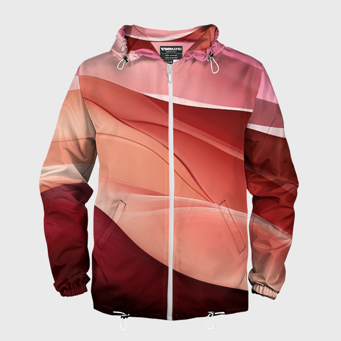 Мужская ветровка 3D Нежная персиковая абстракция фото