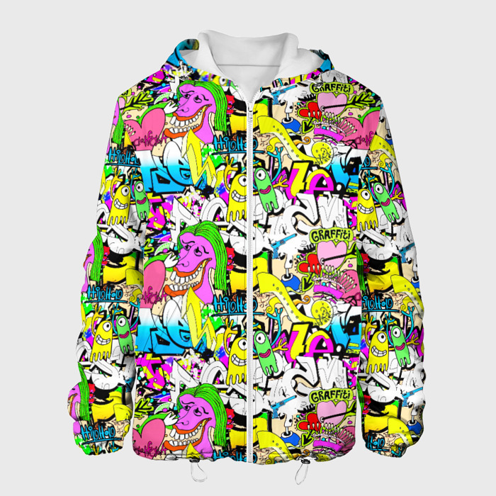 Мужская куртка 3D Цветное граффити фото
