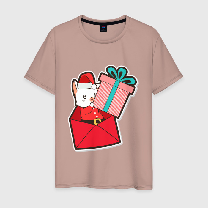 Мужская футболка хлопок Вам подарок от котика фото