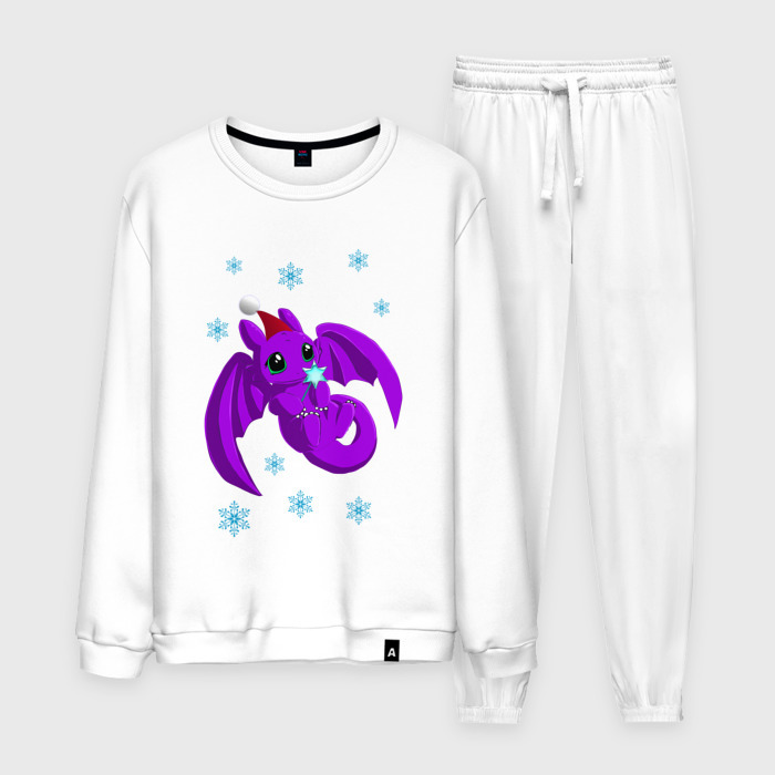 Мужской костюм хлопок Фиолетовый дракончик новогодний фото