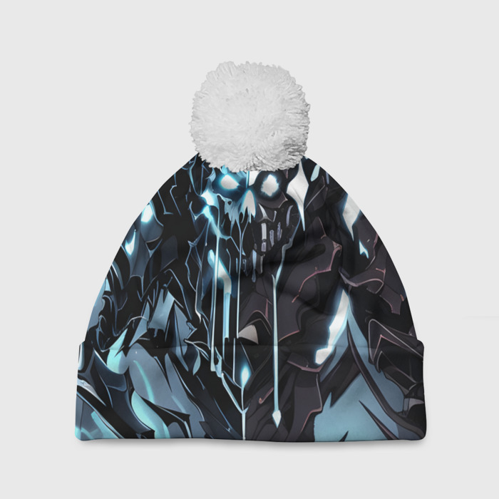 Шапка 3D c помпоном Белая адская сущность фото