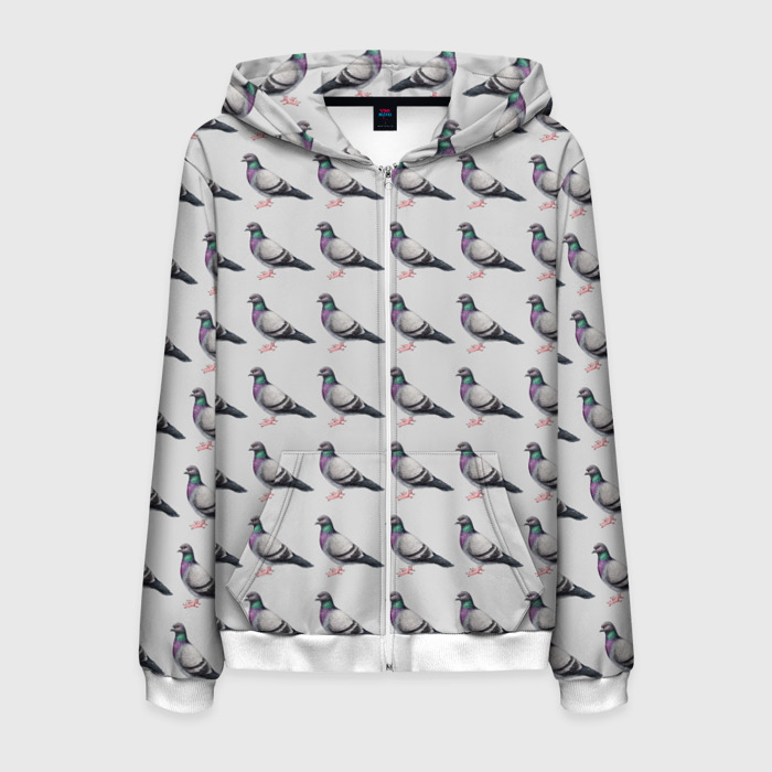 Мужская толстовка 3D на молнии Голуби воркуют фото