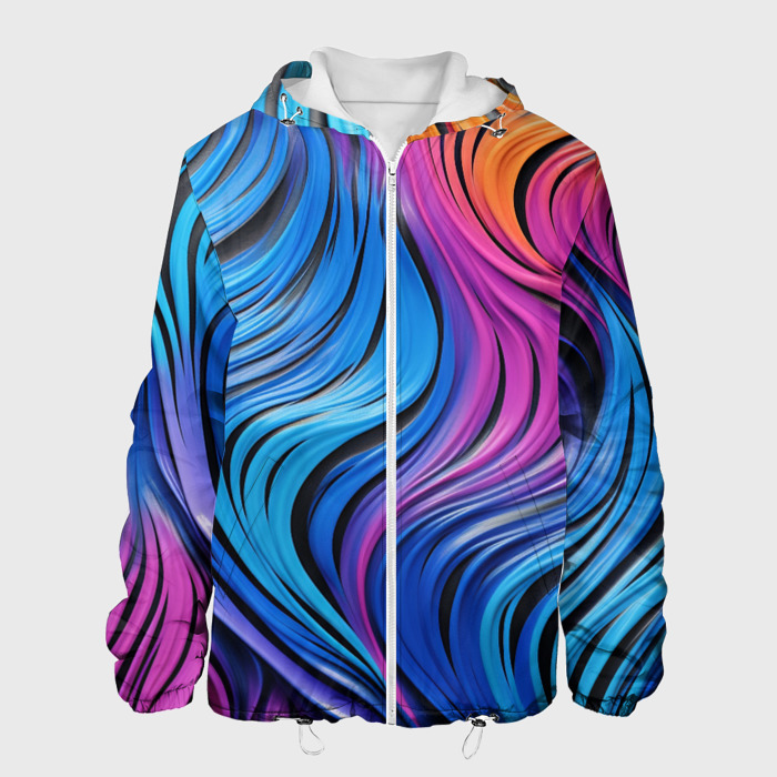 Мужская куртка 3D Абстрактные неоновые линии фото