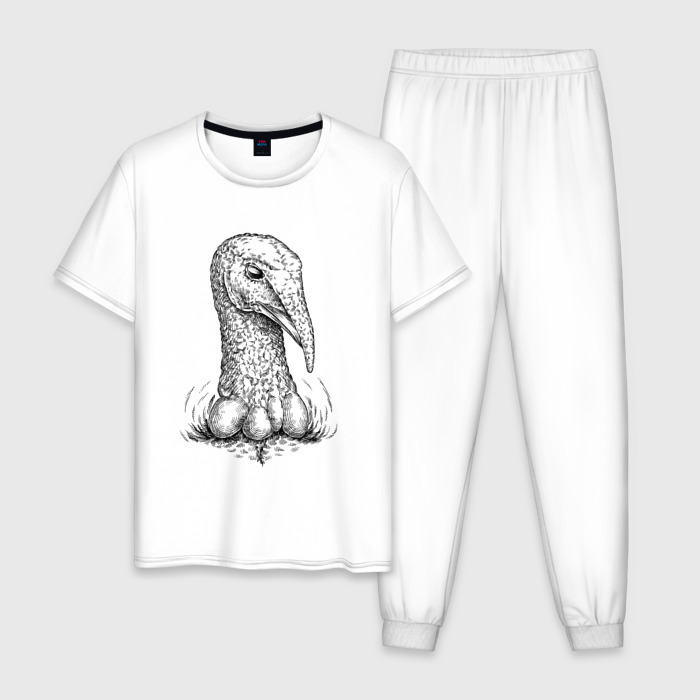Мужская пижама хлопок Индейки голова фото