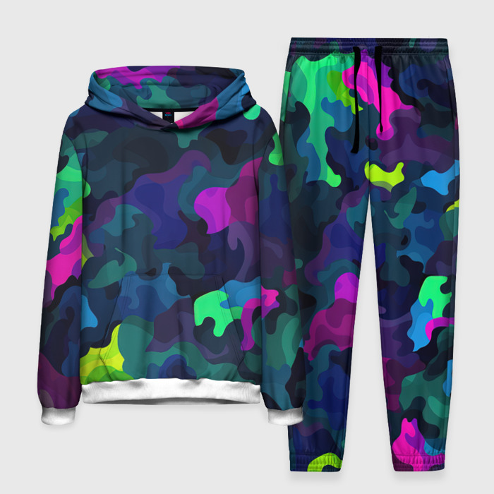 Мужской костюм с толстовкой 3D Хаотичный камуфляж фото