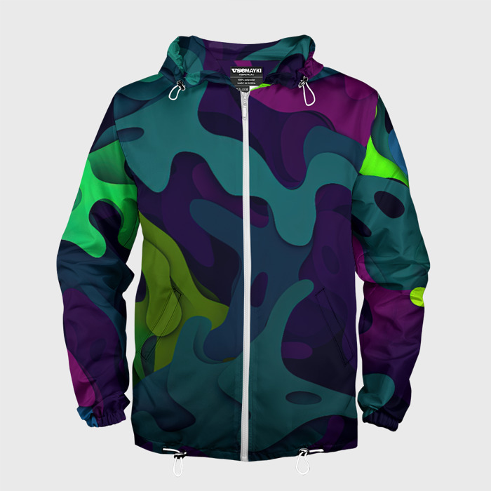 Мужская ветровка 3D Неопределенный яркий камуфляж фото