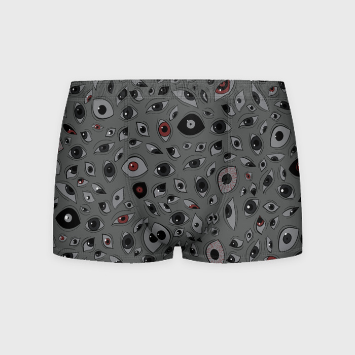 Мужские трусы 3D Серый цвет: глазики косоглазики фото