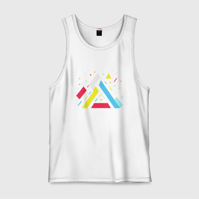 Мужская майка хлопок Линии абстракция фото