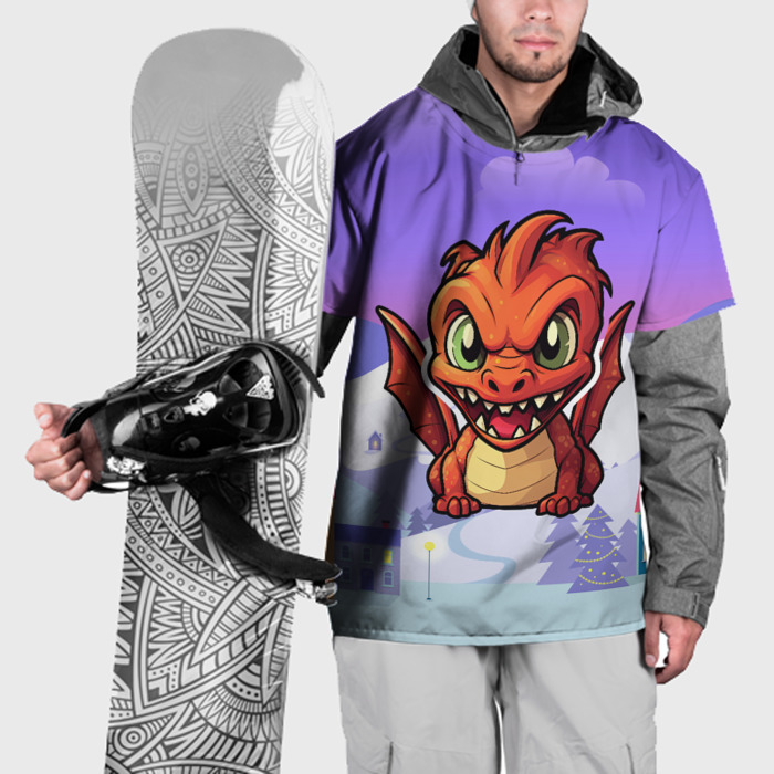 Накидка на куртку 3D Агрессивный дракон 2024 фото