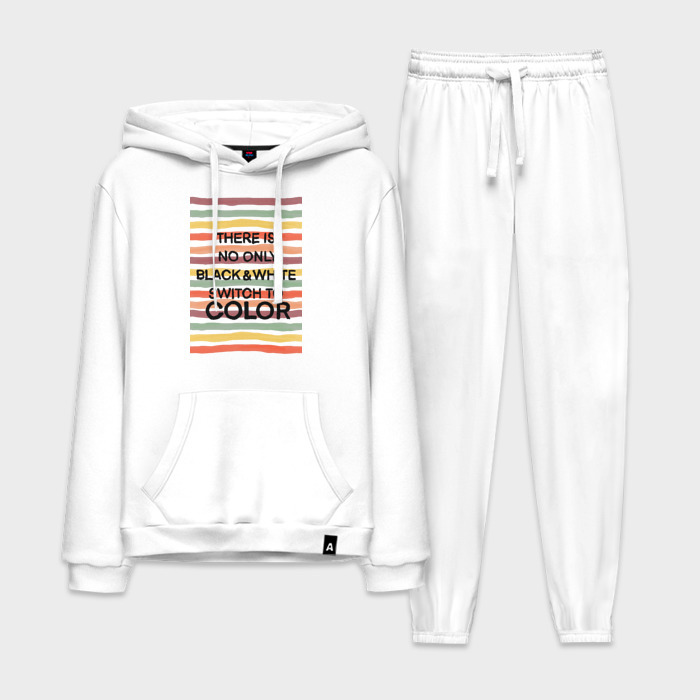 Мужской костюм хлопок с толстовкой Переходи на цветное фото