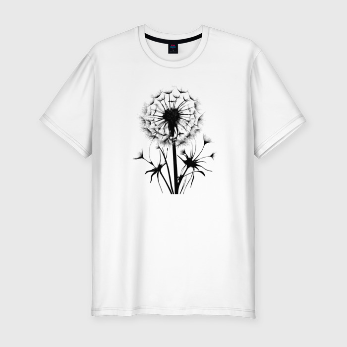 Мужская футболка хлопок Slim Одуванчики силуэт фото