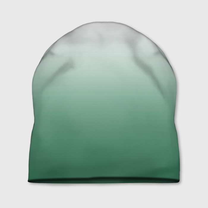 Шапка 3D Туманный градиент бело зелёный фото
