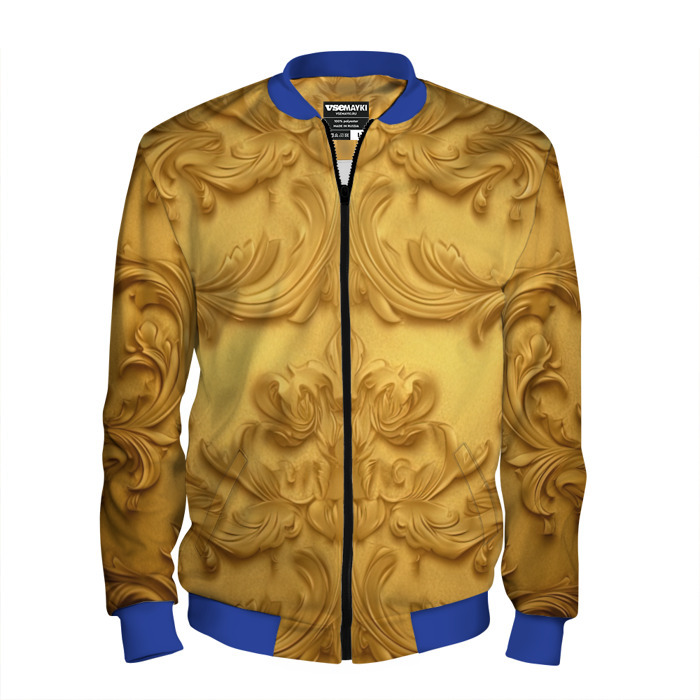 Мужской бомбер 3D Золото объемные узоры фото
