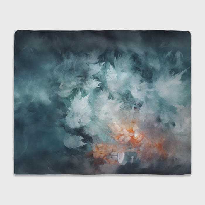 Плед 3D Зимние узоры на стекле фото