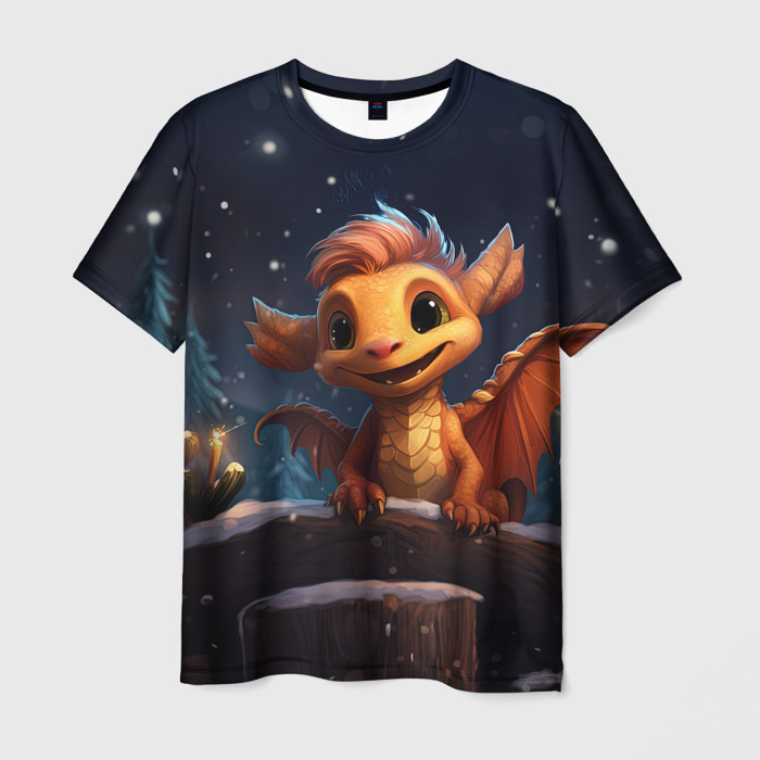 Мужская футболка 3D Кристаллический владыка дракон фото