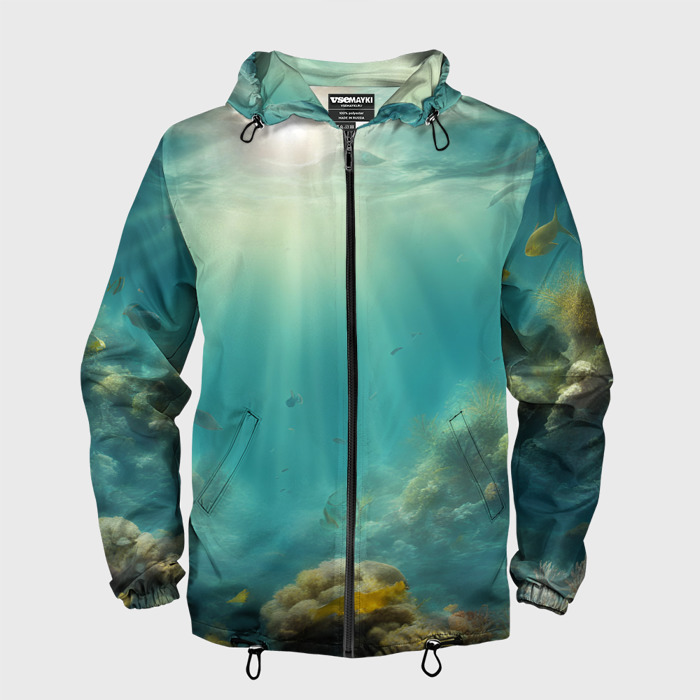 Мужская ветровка 3D Рыбы под водой фото