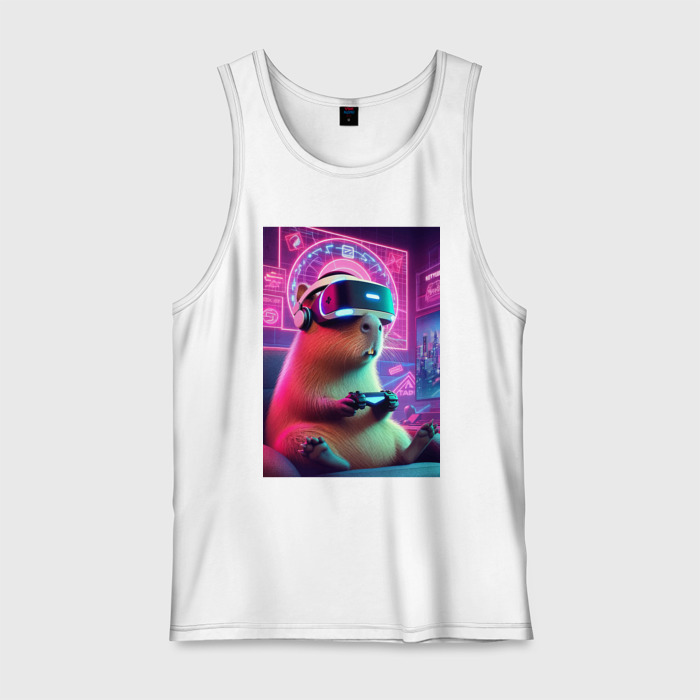 Мужская майка хлопок Каппи в виртуальном шлеме фото