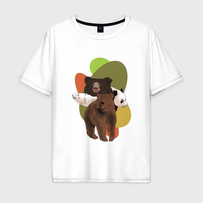 Мужская футболка хлопок Oversize Разновидности медведей фото