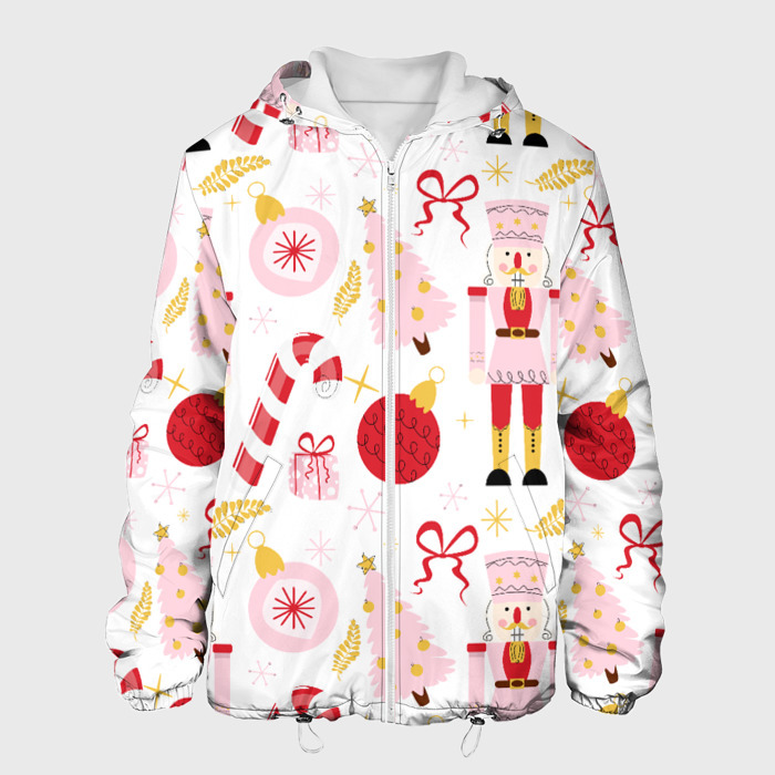 Мужская куртка 3D Щелкунчик в розовом цвете фото