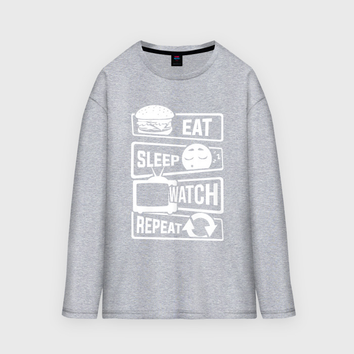 Мужской лонгслив oversize хлопок Есть спать смотреть фото