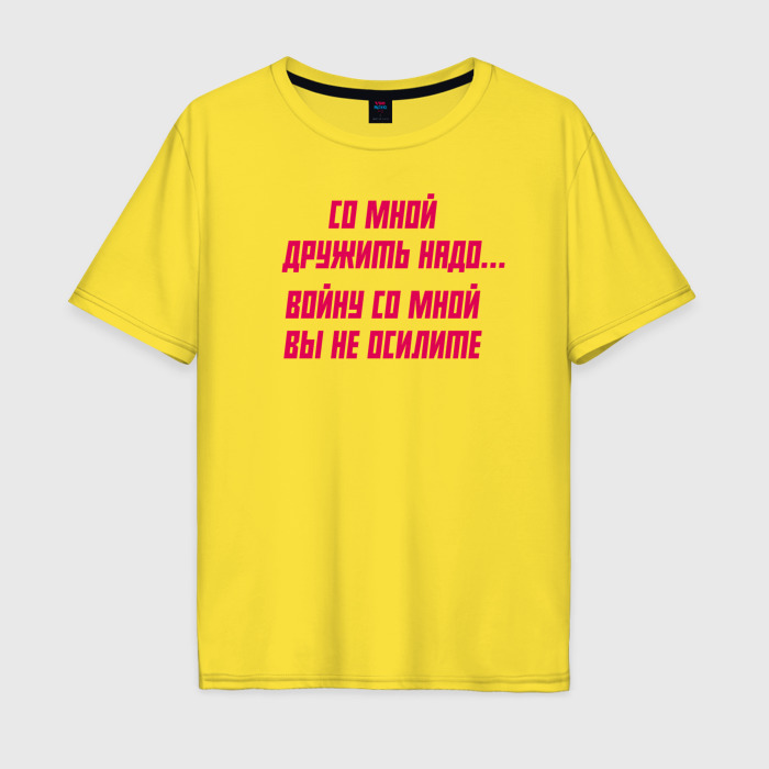 Мужская футболка хлопок Oversize Со мной дружить надо фото
