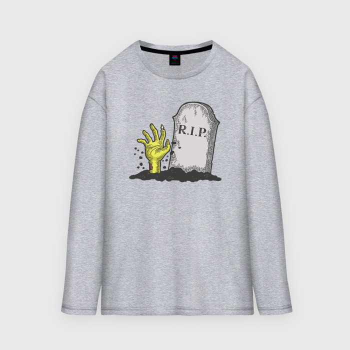 Мужской лонгслив oversize хлопок Живой зомби фото