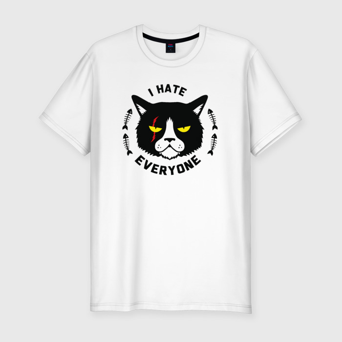 Мужская футболка хлопок Slim Я ненавижу всех фото