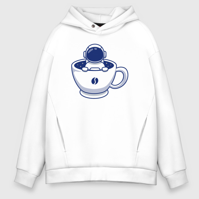 Мужское худи Oversize хлопок Кофе из космоса фото