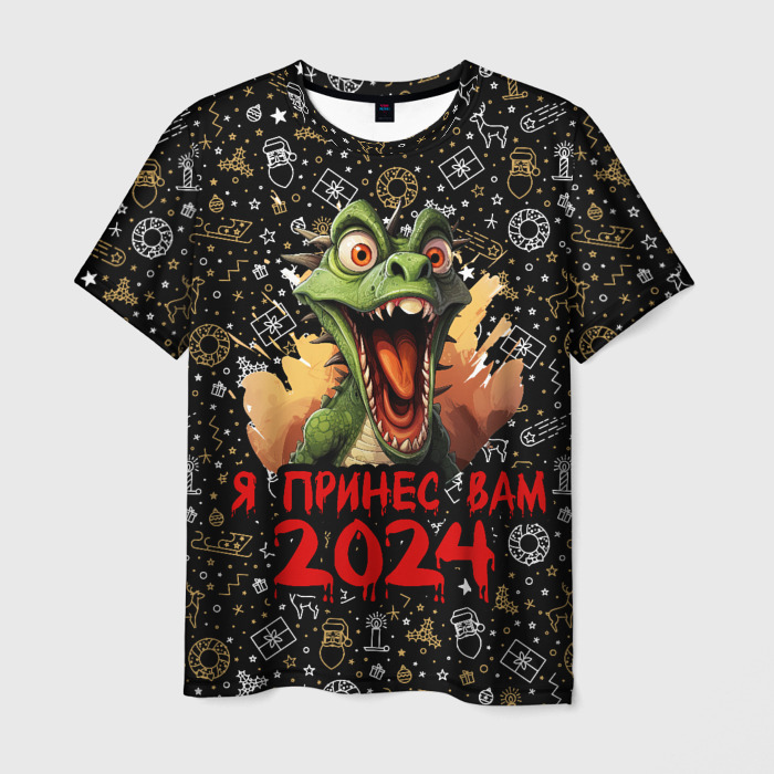 Мужская футболка 3D Я принес вам 2024 злой дракон фото