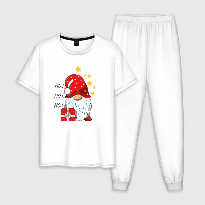 Мужская пижама хлопок Милый гном с подарком фото