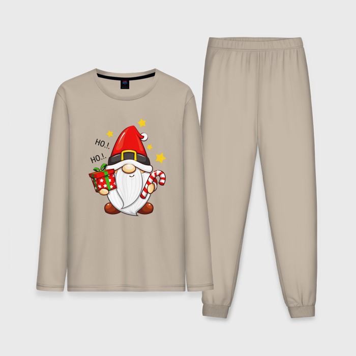 Мужская пижама с лонгсливом хлопок Гном с подарками фото