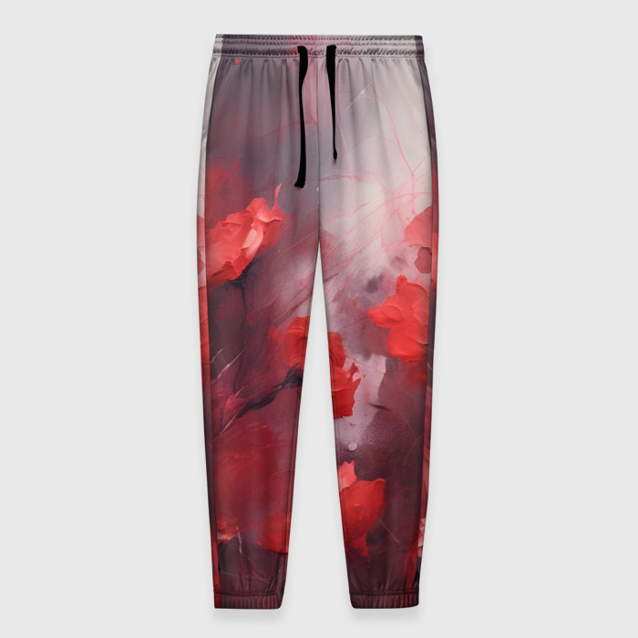 Мужские брюки 3D Красные маки   живопись фото
