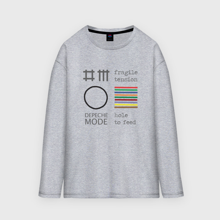 Мужской лонгслив oversize хлопок Depeche Mode   Hole to feed фото