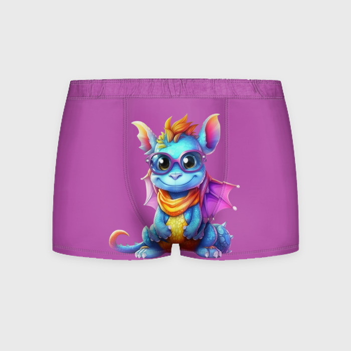 Мужские трусы 3D Милый дракончик в очках фото