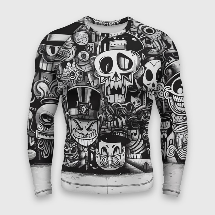 Мужской рашгард 3D Стена с граффити фото