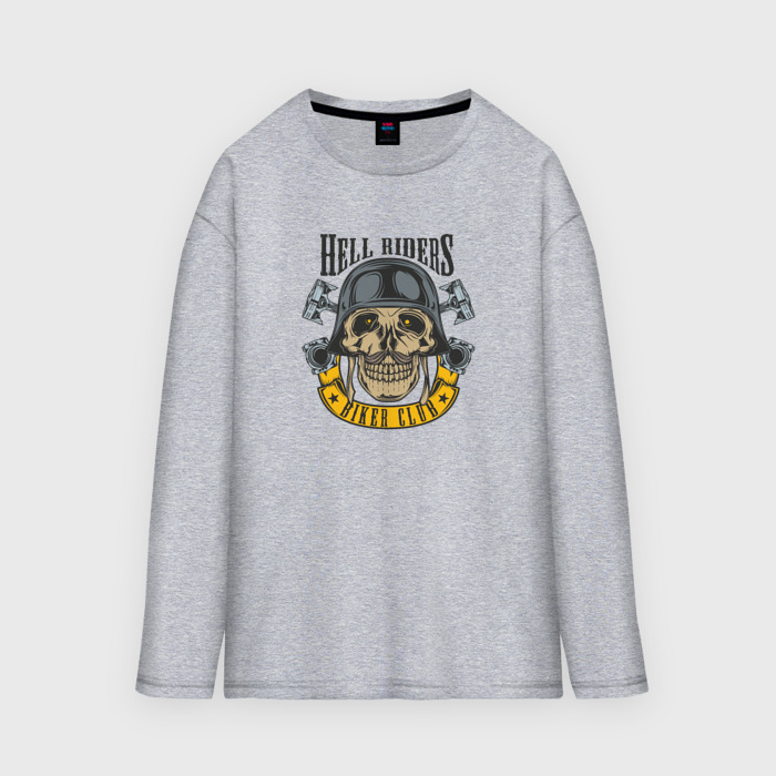 Мужской лонгслив oversize хлопок Байкер клуб фото