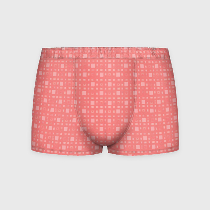 Мужские трусы 3D Персиковый квадраты паттерн фото