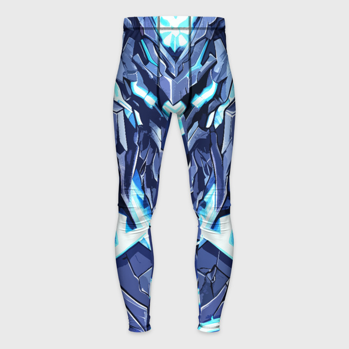 Мужские тайтсы 3D Синий камень и неон фото