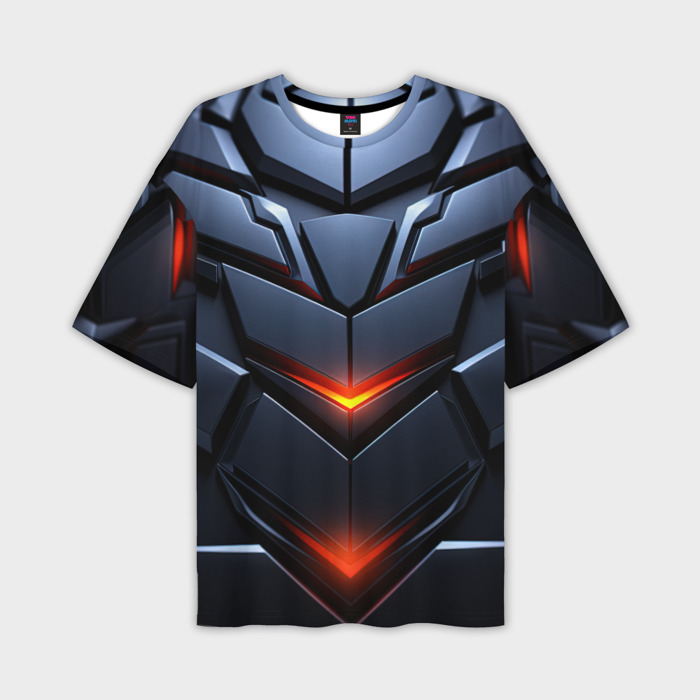 Мужская футболка oversize 3D Объемная броня с ярким светом фото